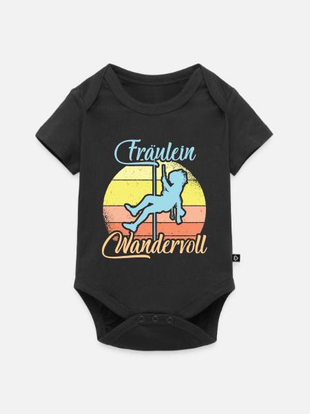 Fräulein Wandervoll Bergsteigerin Bergsteigen - Baby Premium Kurzarmbody - Schwarz