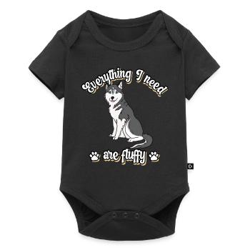 Tout ce dont j’ai besoin est moelleux chien doux Gris - Body à manches courtes Premium Bébé - noir - Devant