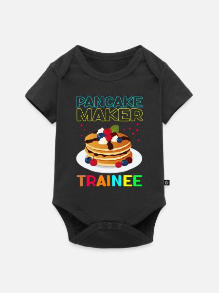 Pfannkuchen Pancake Eierkuchen Geschenk - Baby Premium Kurzarmbody - Schwarz