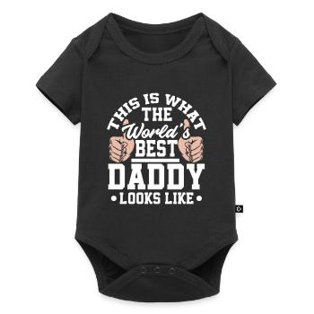 Papa Père Cadeau de la fête des pères - Body à manches courtes Premium Bébé - noir - Devant