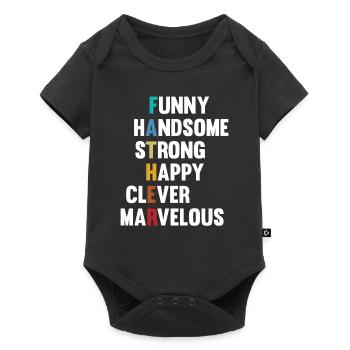 Papa Père Cadeau de la fête des pères - Body à manches courtes Premium Bébé - noir - Devant