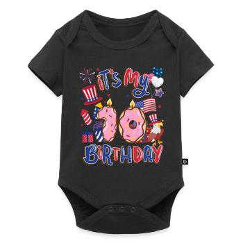 Es Ist Mein 10 Geburtstag Eagle 4. Juli - Baby Premium Kurzarmbody - Schwarz - Vorne