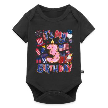 Es Ist Mein 3 Geburtstag Eagle 4. Juli - Baby Premium Kurzarmbody - Schwarz - Vorne