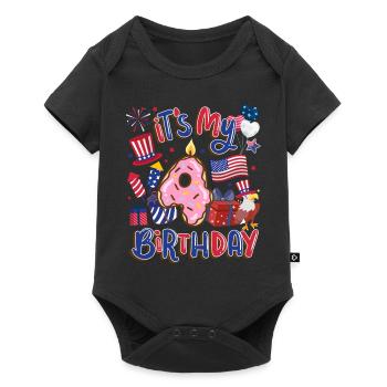 It's my 4th birthday Eagle July 4th - Baby Premium short-sleeve bodysuit - black - Front