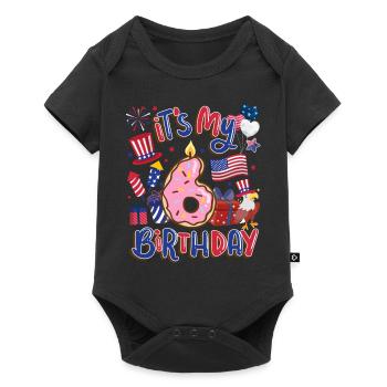 Es Ist Mein 6 Geburtstag Eagle 4. Juli - Baby Premium Kurzarmbody - Schwarz - Vorne