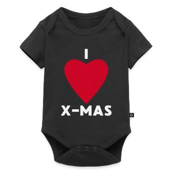 J’adore Noël Noël Cœur tricoté - Body à manches courtes Premium Bébé - noir - Devant