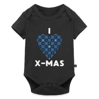 J’adore Noël Noël Cœur tricoté - Body à manches courtes Premium Bébé - noir - Devant