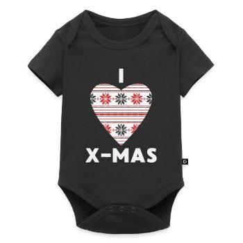 J’adore Noël Noël Cœur tricoté - Body à manches courtes Premium Bébé - noir - Devant