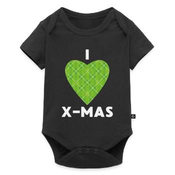 J’adore Noël Noël Cœur tricoté - Body à manches courtes Premium Bébé - noir - Devant
