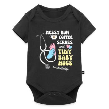 Sage-femme Sages-femmes Bébé obstétricien Cadeau - Body à manches courtes Premium Bébé - noir - Devant