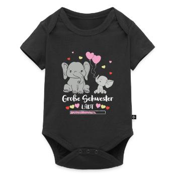 Big sister invites elephant - Baby Premium short-sleeve bodysuit - black - Front