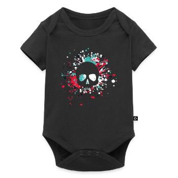 Éclaboussure de couleur de crâne d'Halloween - Body à manches courtes Premium Bébé - noir - Devant