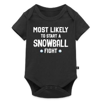 Snowball Fight - Le plus susceptible de déclencher une boule de neige F - Body à manches courtes Premium Bébé - noir - Devant