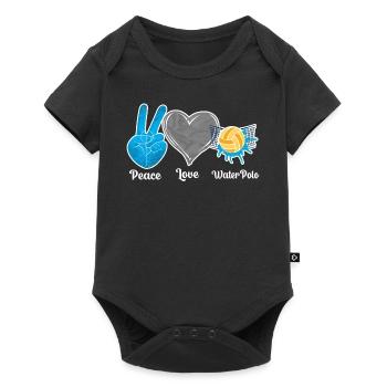 Water Polo Girl Peace Love Water - Baby Premium short-sleeve bodysuit - black - Front