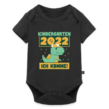 Kindergarten 2022 Ich Komme Kindergartenkind Dino - Baby Premium Kurzarmbody - Schwarz - Vorne