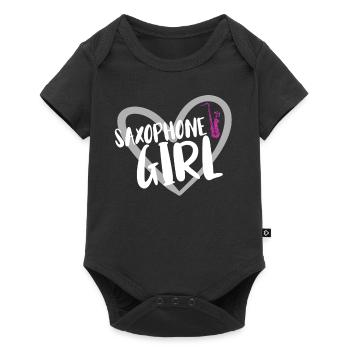 Saxophone Musiker Blasmusik - Baby Premium Kurzarmbody - Schwarz - Vorne