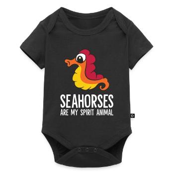 Seahorses Are My Spirit Animal Cute Seahorse Lover - Baby Premium short-sleeve bodysuit - black - Front
