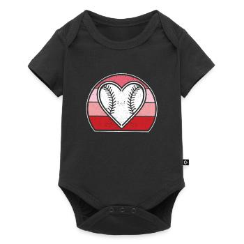 Baseball Heart Funny Joueur de softball Entraîneur Fan - Body à manches courtes Premium Bébé - noir - Devant