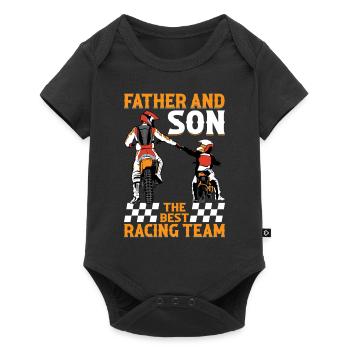 Père et fils La meilleure équipe de course - Motocross Mar - Body à manches courtes Premium Bébé - noir - Devant