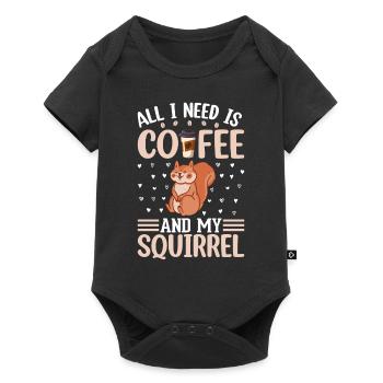 Cute Squirrel Lover - All I Need Is Coffee And My - Baby Premium Kurzarmbody - Schwarz - Vorne