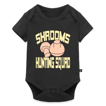 Escouade de chasse aux champignons rétro cool - Body à manches courtes Premium Bébé - noir - Devant