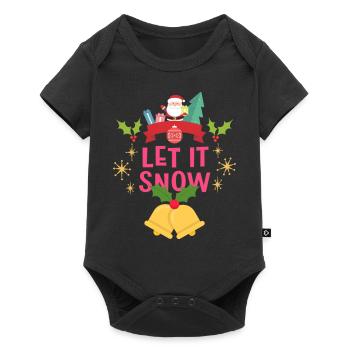 Noël Laissez la neige - Body à manches courtes Premium Bébé - noir - Devant