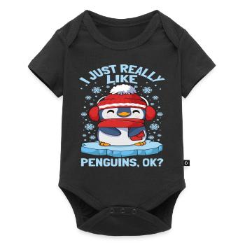 I Just Really Like Penguins Ok - Baby Premium short-sleeve bodysuit - black - Front