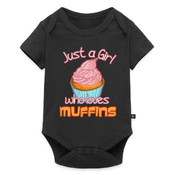 Just a girl who loves muffins - Baby Premium short-sleeve bodysuit - black - Front