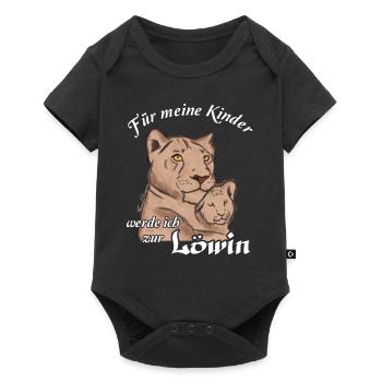 stolze Löwin für meine Kinder, Eltern und Mutter - Baby Premium Kurzarmbody - Schwarz - Vorne