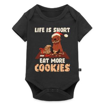 Life Is Short Eat More Cookies Cookie Gift - Baby Premium short-sleeve bodysuit - black - Front