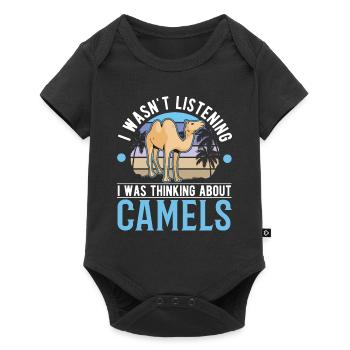 Kamel Geschenk Dromedar Camel Großkamel - Baby Premium Kurzarmbody - Schwarz - Vorne