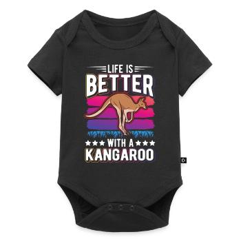Life is better with kangaroos - Baby Premium short-sleeve bodysuit - black - Front