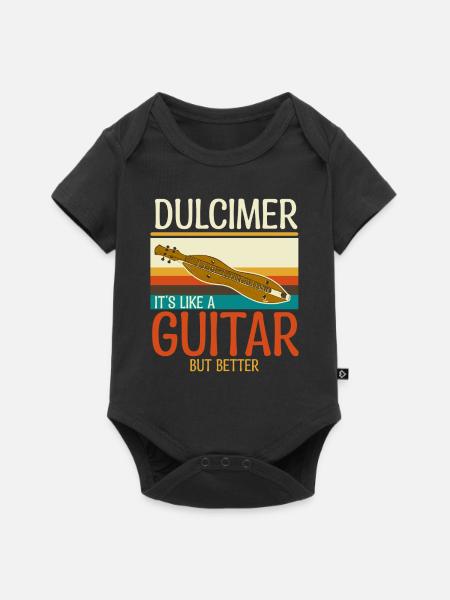 Dulcimer Instrument - Baby Premium Kurzarmbody - Schwarz