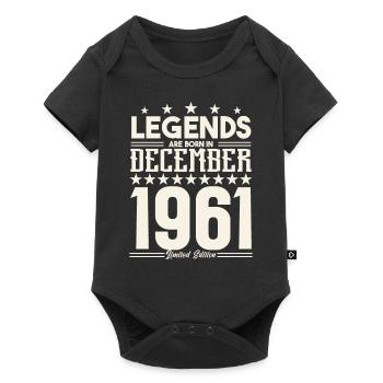 Legenden werden im Dezember 1961 geboren.Geschenkjubiläum - Baby Premium Kurzarmbody - Schwarz - Vorne