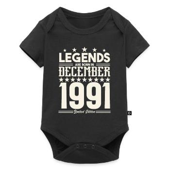 Legenden werden im Dezember 1991 geboren.Geschenkjubiläum - Baby Premium Kurzarmbody - Schwarz - Vorne