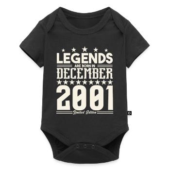Legenden werden im Dezember 2001 geboren.Geschenkjubiläum - Baby Premium Kurzarmbody - Schwarz - Vorne