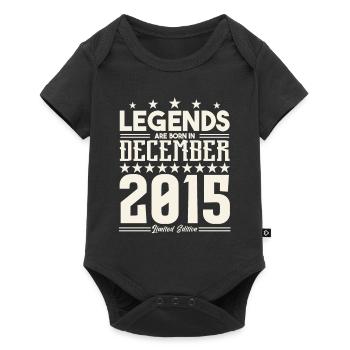 Legenden werden im Dezember 2015 geboren.Geschenkjubiläum - Baby Premium Kurzarmbody - Schwarz - Vorne