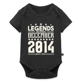 Legenden werden im Dezember 2014 geboren.Geschenkjubiläum - Baby Premium Kurzarmbody - Schwarz - Vorne