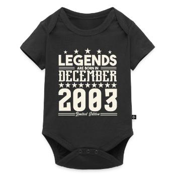 Legenden werden im Dezember 2003 geboren.Geschenkjubiläum - Baby Premium Kurzarmbody - Schwarz - Vorne