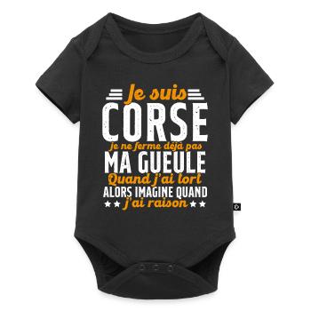 Corse je ne ferme pas ma gueule cadeau humour - Body à manches courtes Premium Bébé - noir - Devant