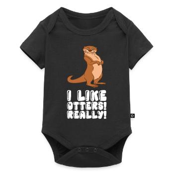Cute otter puns and otter jokes - Baby Premium short-sleeve bodysuit - black - Front