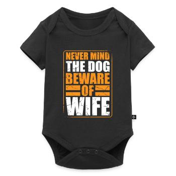Don't take care of the dog, beware - Baby Premium short-sleeve bodysuit - black - Front