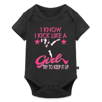 Karate Taekwondo Girls Women Karate Kick - Baby Premium short-sleeve bodysuit - black - Front