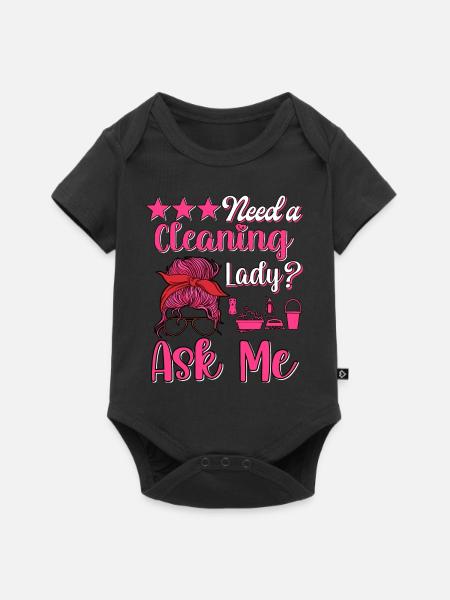 Haushälterin Zimmermädchen Putzfrau - Baby Premium Kurzarmbody - Schwarz