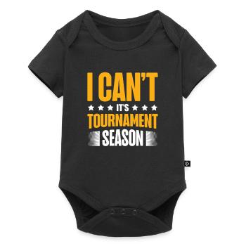 I Can't It's Tournament Season Trading Card Game - Baby Premium Kurzarmbody - Schwarz - Vorne