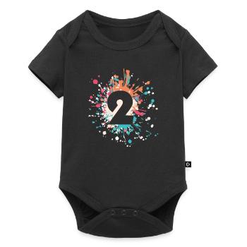 Numéro 2e couleur Splash - Body à manches courtes Premium Bébé - noir - Devant