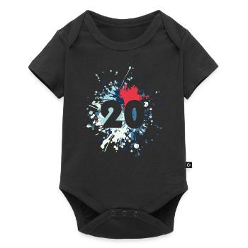 Nombre 20e couleur Splash - Body à manches courtes Premium Bébé - noir - Devant