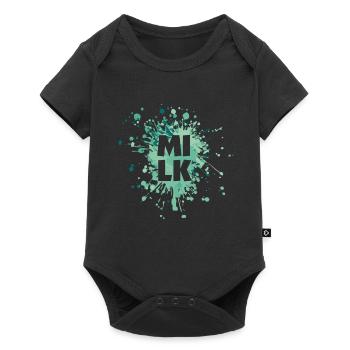 Milk Letter Color Splash - Baby Premium Kurzarmbody - Schwarz - Vorne