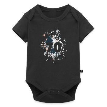 Numéro 70e éclaboussure de couleur - Body à manches courtes Premium Bébé - noir - Devant