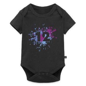 Splash couleur numéro 12 - Body à manches courtes Premium Bébé - noir - Devant